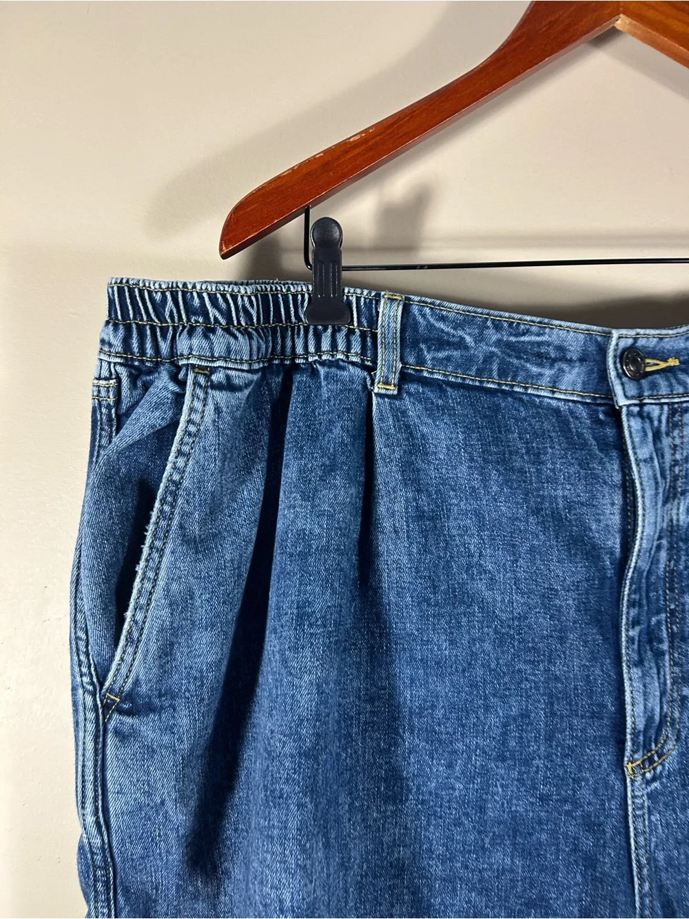 aerie Women’s Daydream Denim Medium Wash Long Shorts Size XXL